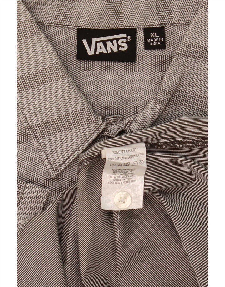 Męska koszula z krótkim rękawem Vans XL, szara, bawełniana w paski