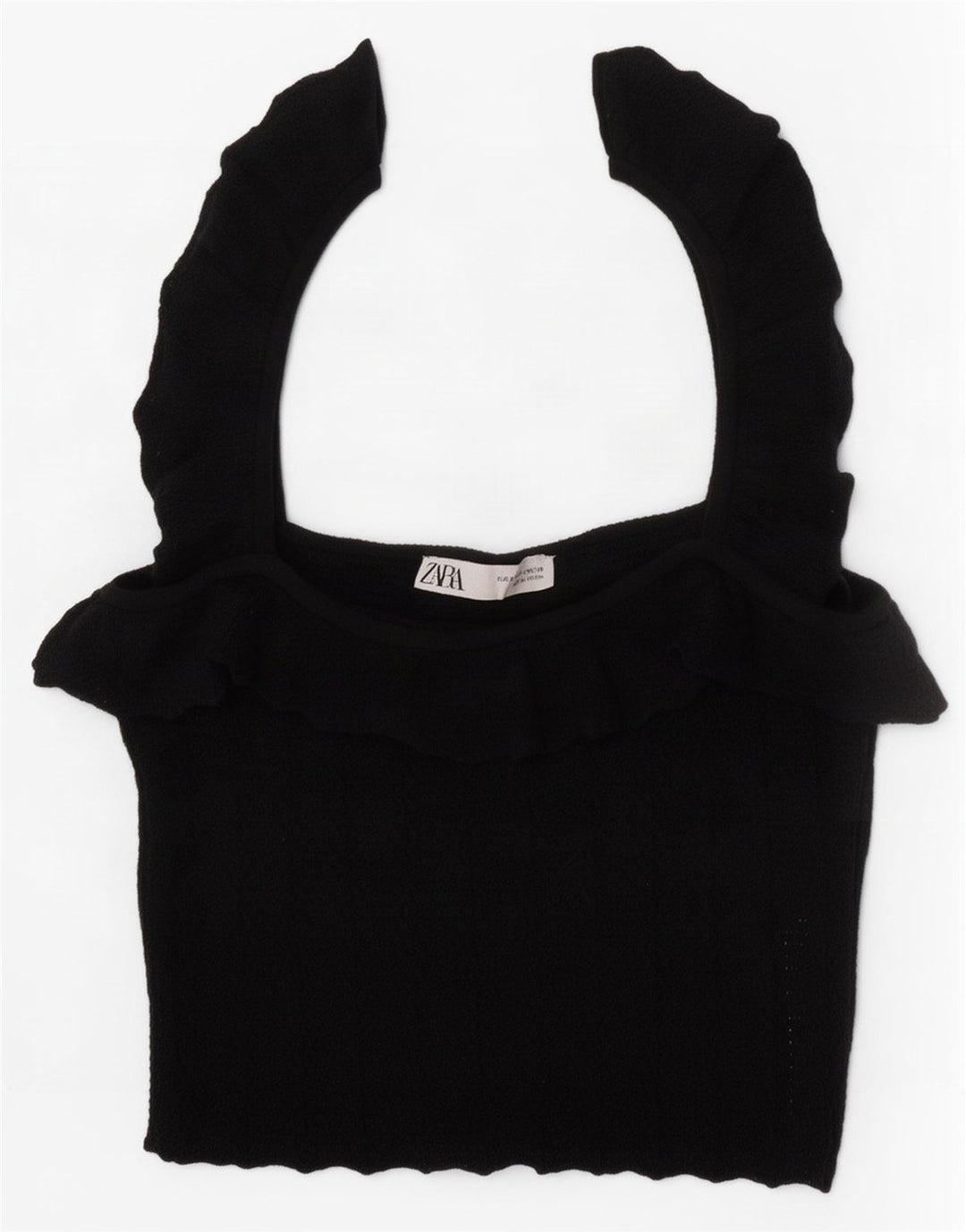 Damski krótki top Zara UK 8 Small, czarna wiskoza