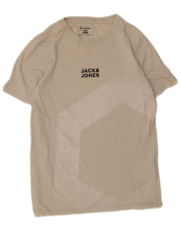 Męski T-shirt męski Jack & Jones o dopasowanym kroju, w kolorze średniego beżu
