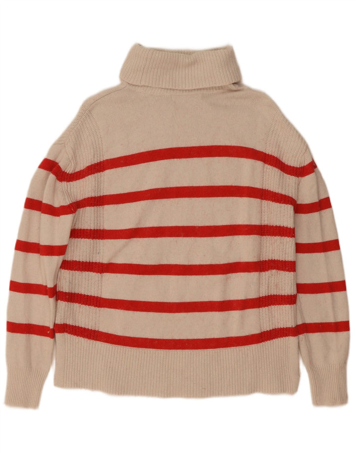 Marks & Spencer Damski sweter z golfem UK 10 w małe białe paski