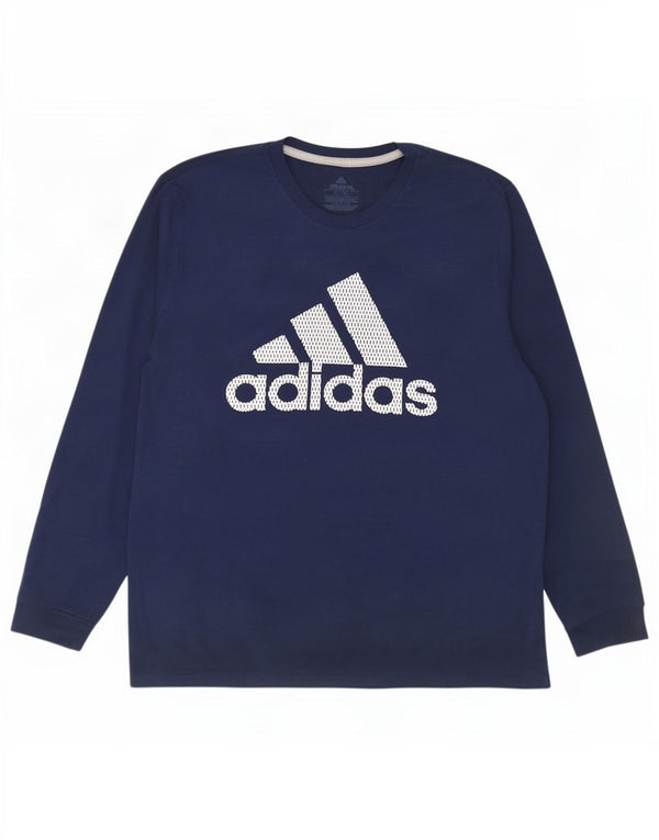 Adidas Męskie Climalite Graphic Top z długim rękawem XL Granatowy Poliester