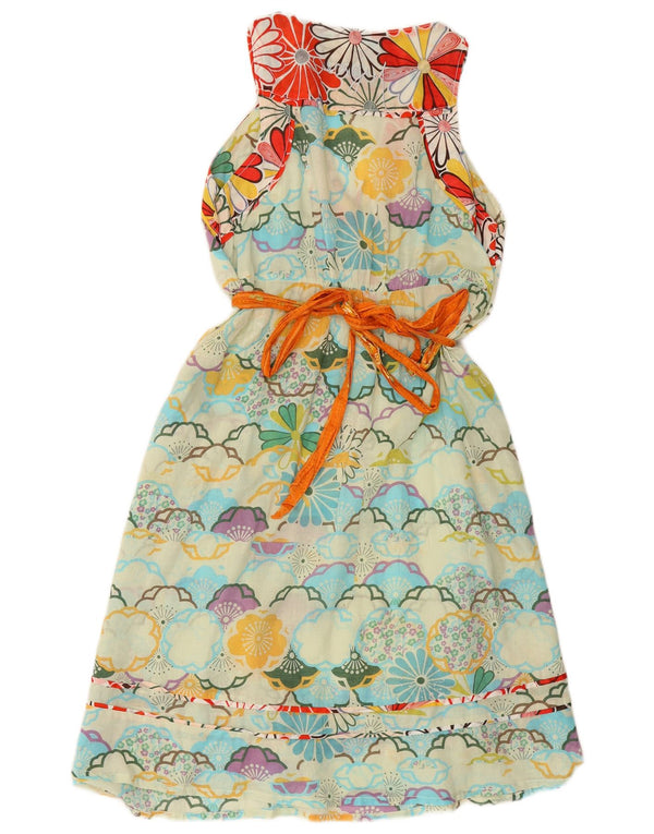 DESIGUAL Damska graficzna sukienka o linii A EU 40 Średnio wielobarwna w kwiaty