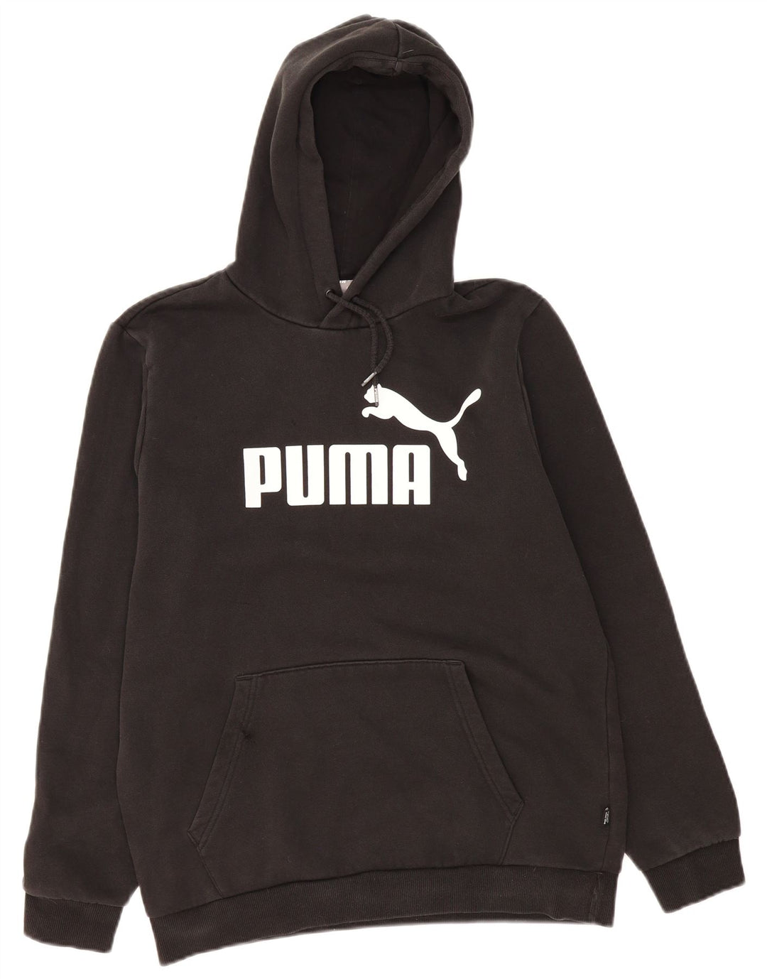 PUMA Mens Graphic Hoodie Jumper Medium Black Cotton