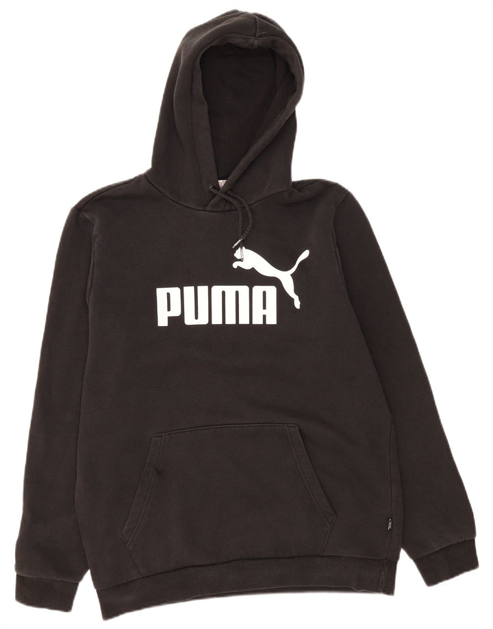 PUMA Mens Graphic Hoodie Jumper Medium Black Cotton