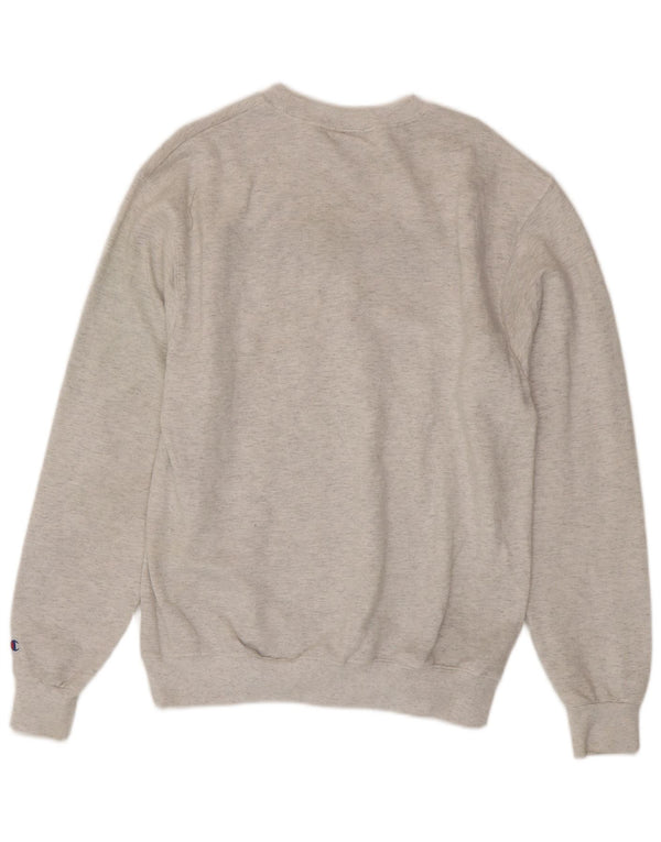 Męski sweter z grafiką Champion, średnioszary, bawełniany