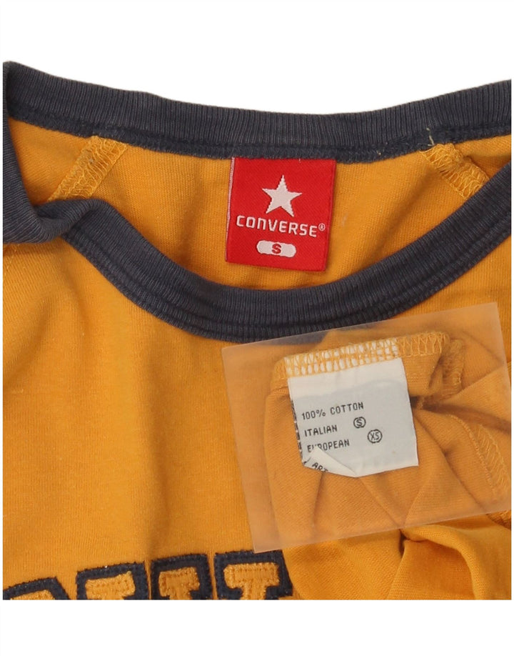 Converse Męski graficzny top z długim rękawem, mały, żółty, bawełniany