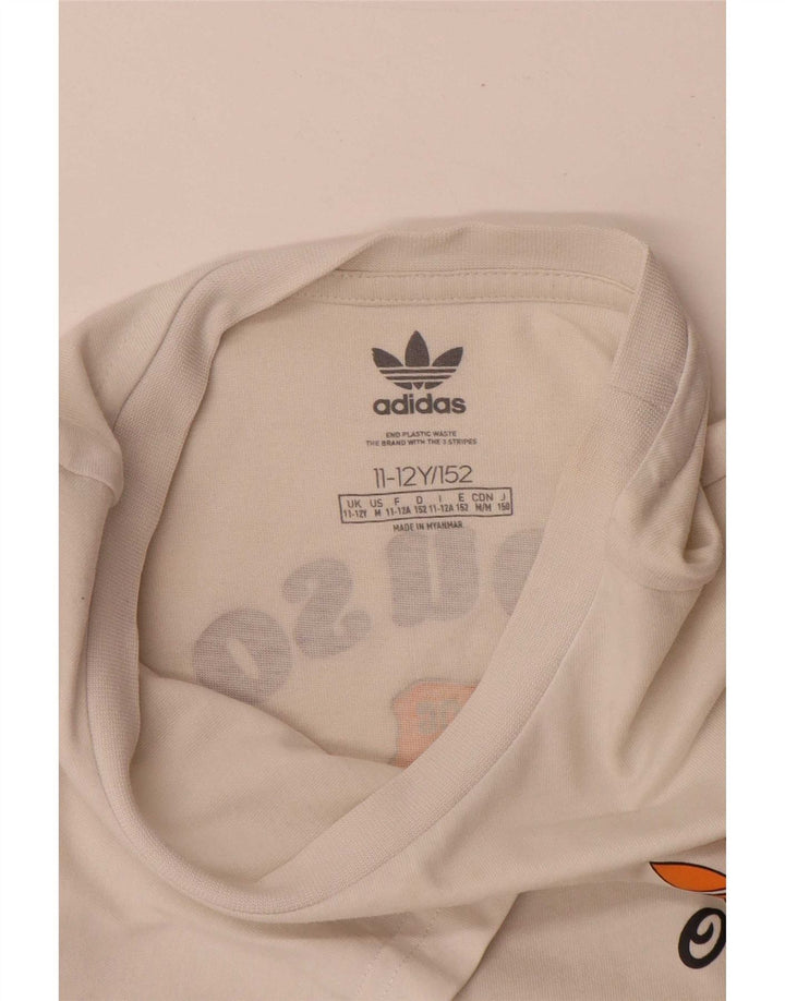 Chłopięca koszulka z grafiką Adidas Top 11-12 lat Biała