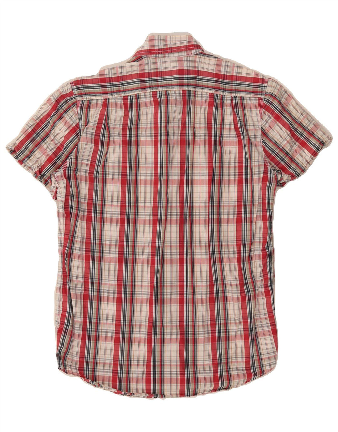 WOOLRICH Mens Short Sleeve Shirt Medium Red Check Cotton Vintage Woolrich and Second-Hand Woolrich from Messina Hembry 