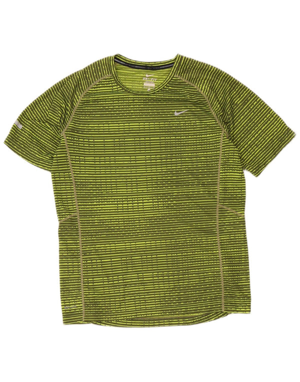 Damska koszulka Nike Dri Fit Top UK 14, poliester w średnie zielone paski