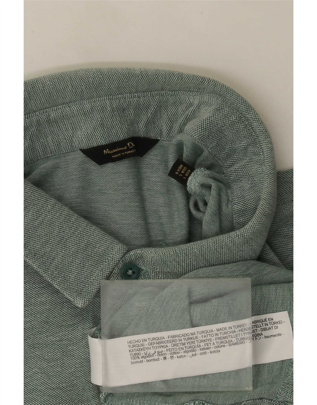 Męska koszulka polo Massimo Dutti, duża, zielona, bawełniana