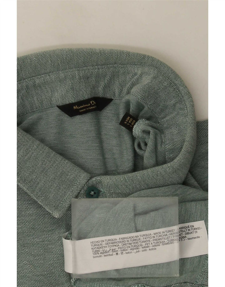 Męska koszulka polo Massimo Dutti, duża, zielona, bawełniana