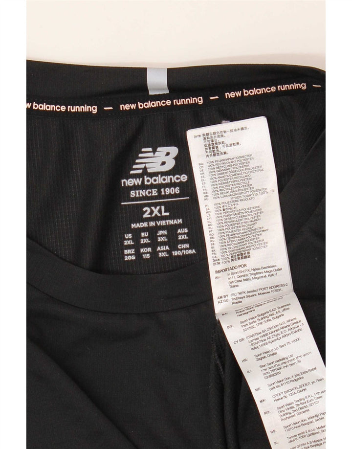 Koszulka męska New Balance Top 2XL Czarny poliester