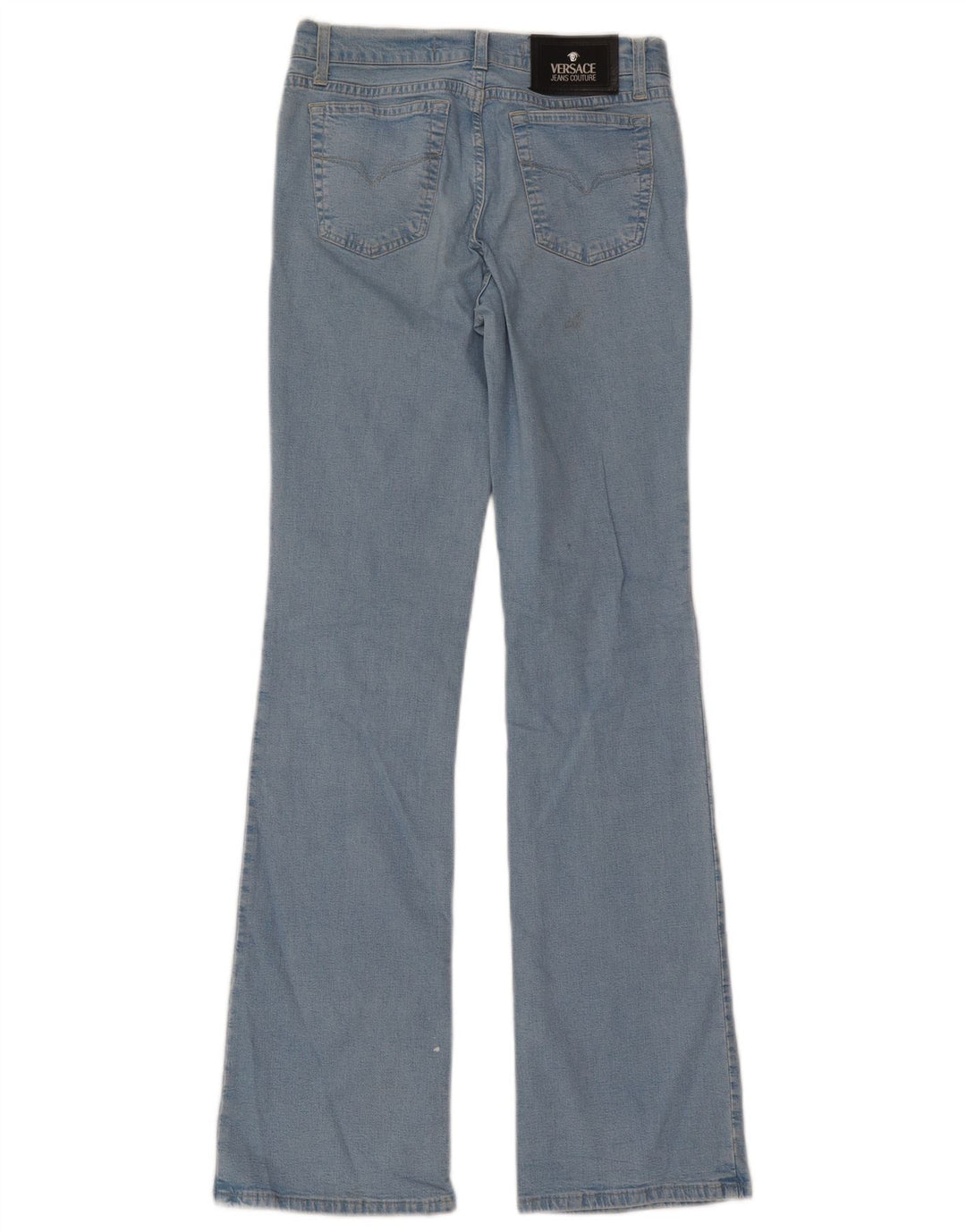 Damskie jeansy rozkloszowane Versace W29 L32 Niebieskie bawełniane