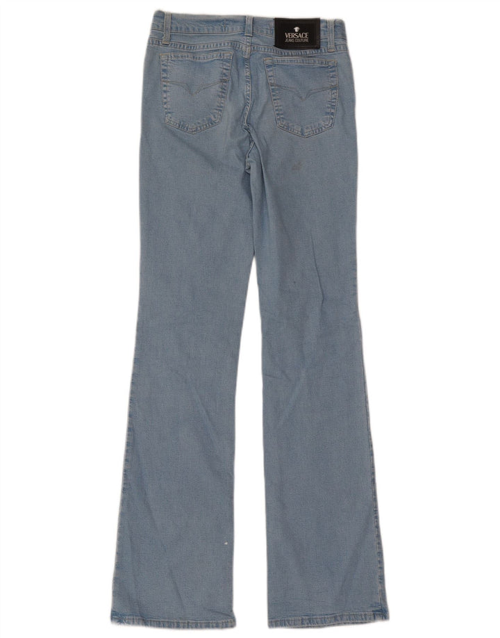 Damskie jeansy rozkloszowane Versace W29 L32 Niebieskie bawełniane