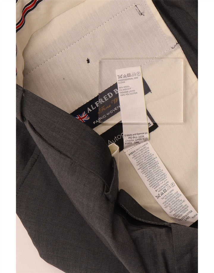Marks & Spencer Męskie spodnie garniturowe z autografem W38 L29 Szara wełna