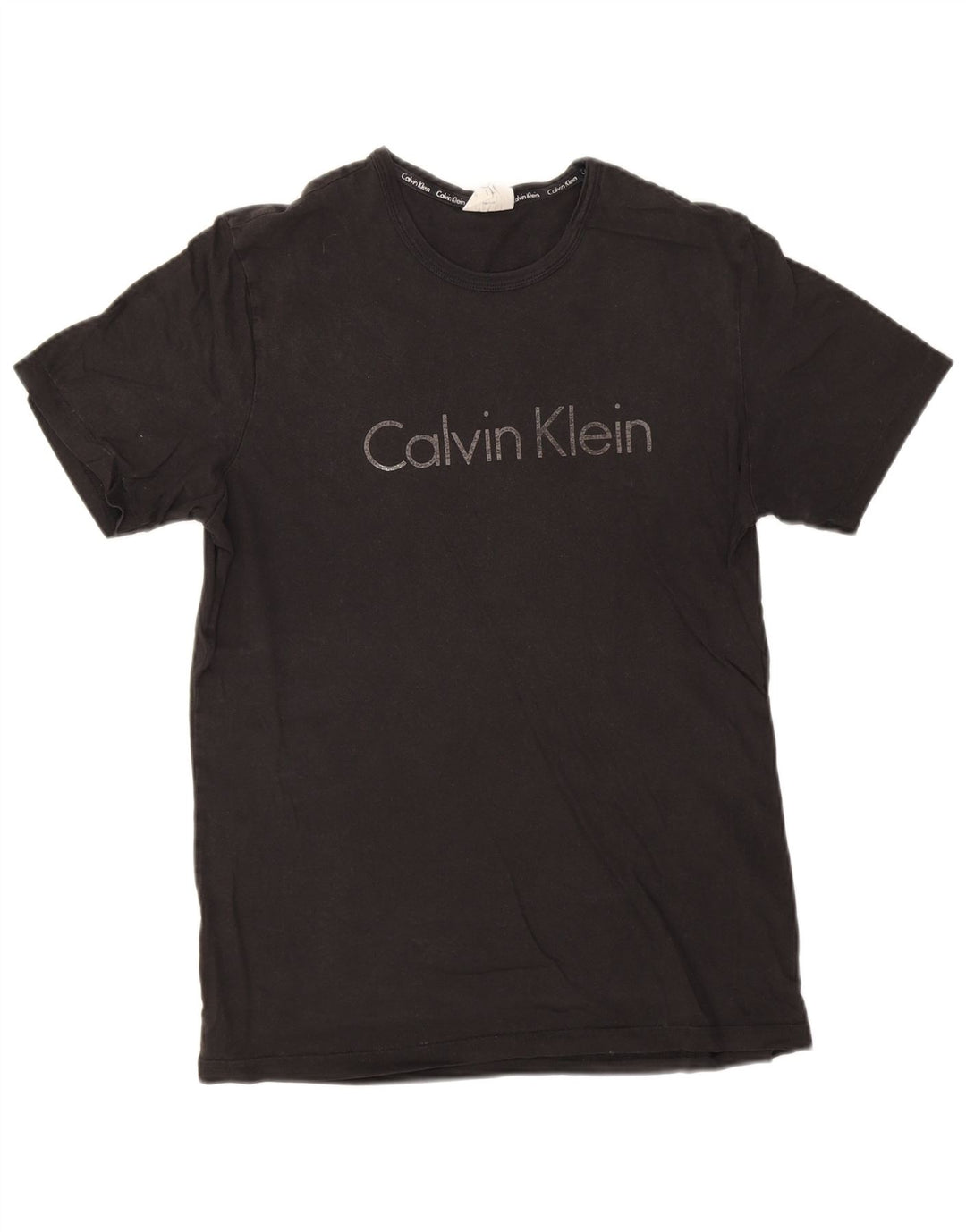 Męska koszulka z grafiką Calvin Klein, średnia czarna bawełniana