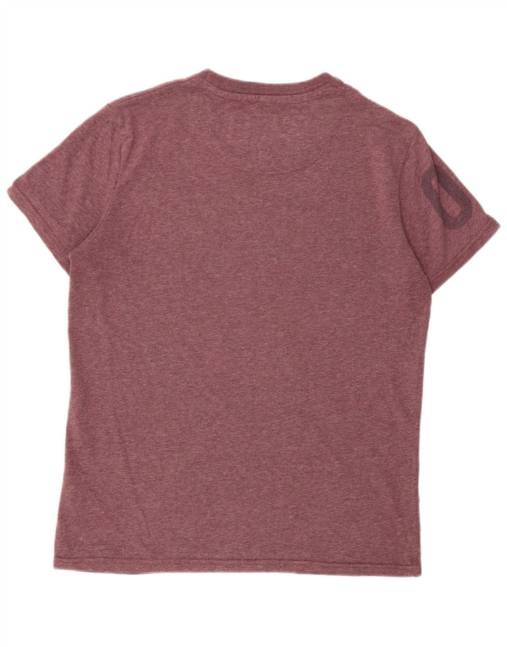 Męski T-shirt Superdry z grafiką, XL, bordowa, bawełniana