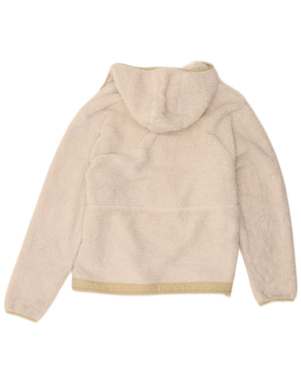 The North Face Womens Hooded Zip Neck Fleece Jumper UK 14 Medium White