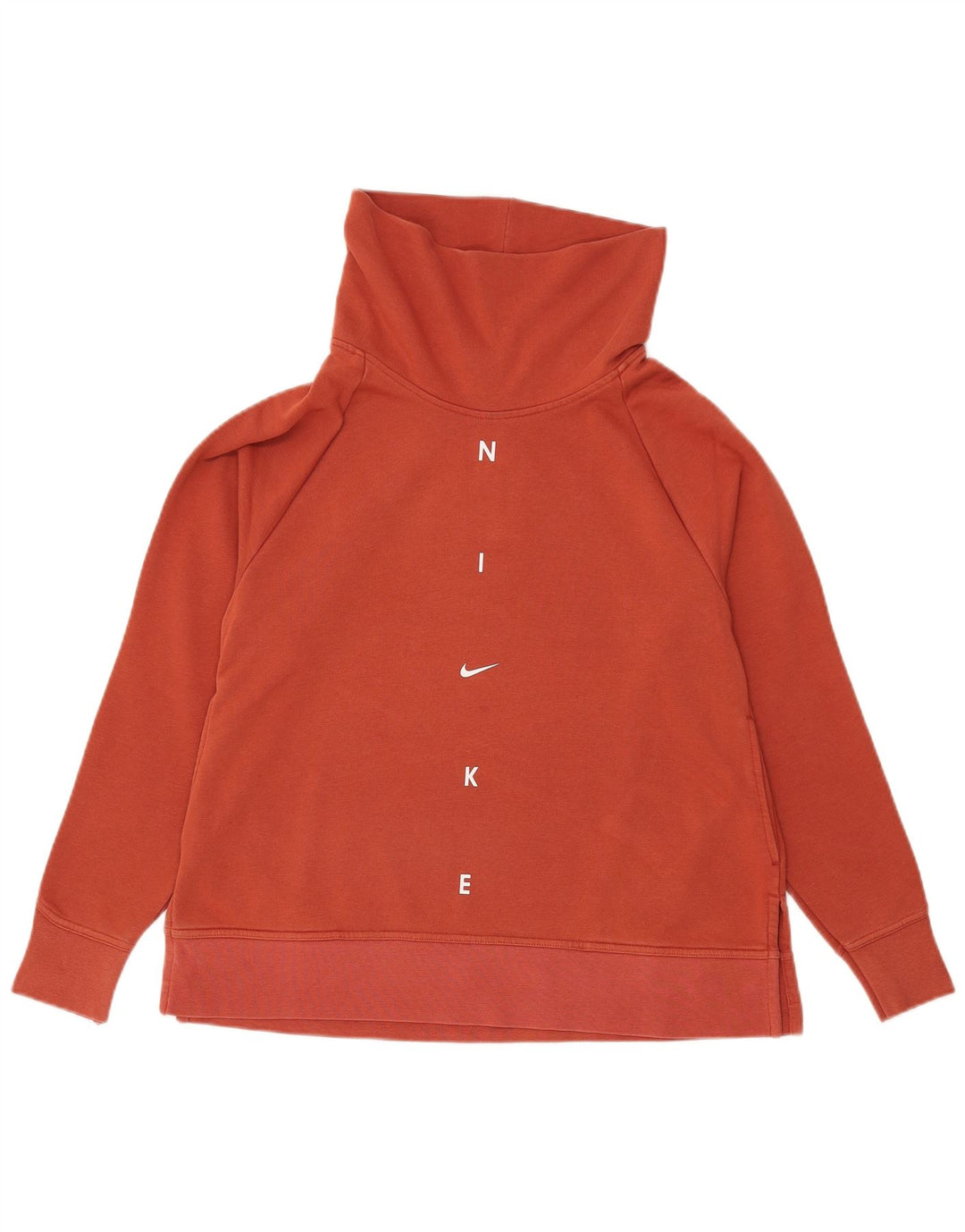 Damska bluza Nike Graphic z wywijanym dekoltem, UK 10, mała, pomarańczowa bawełna