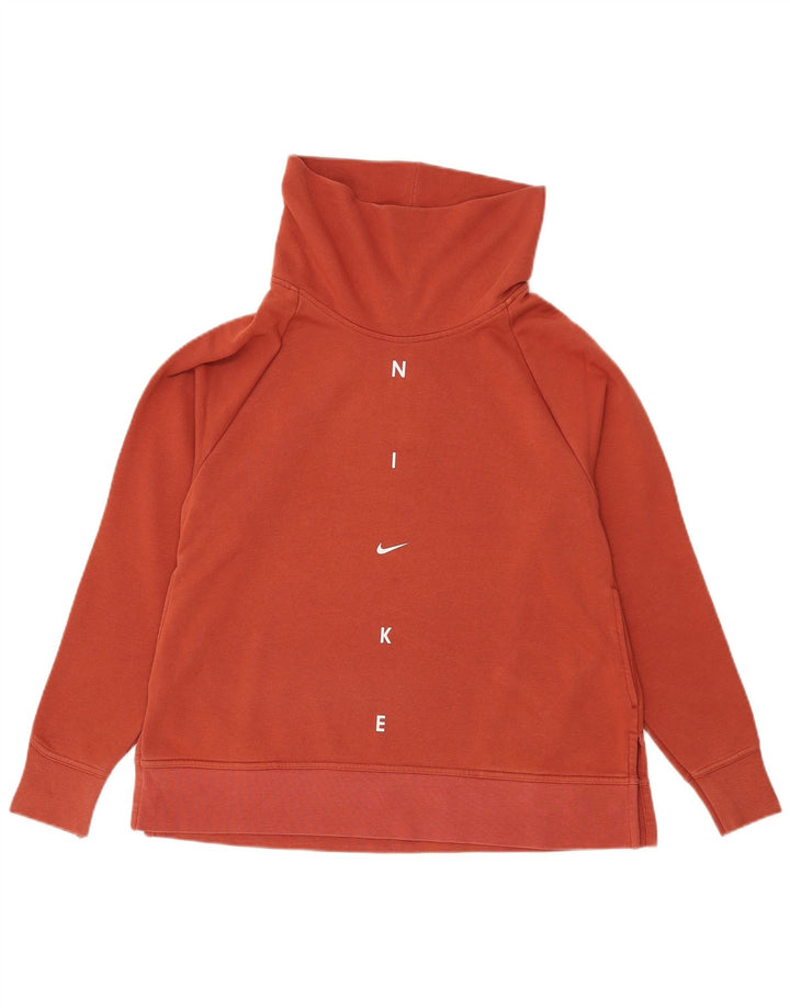 Damska bluza Nike Graphic z wywijanym dekoltem, UK 10, mała, pomarańczowa bawełna