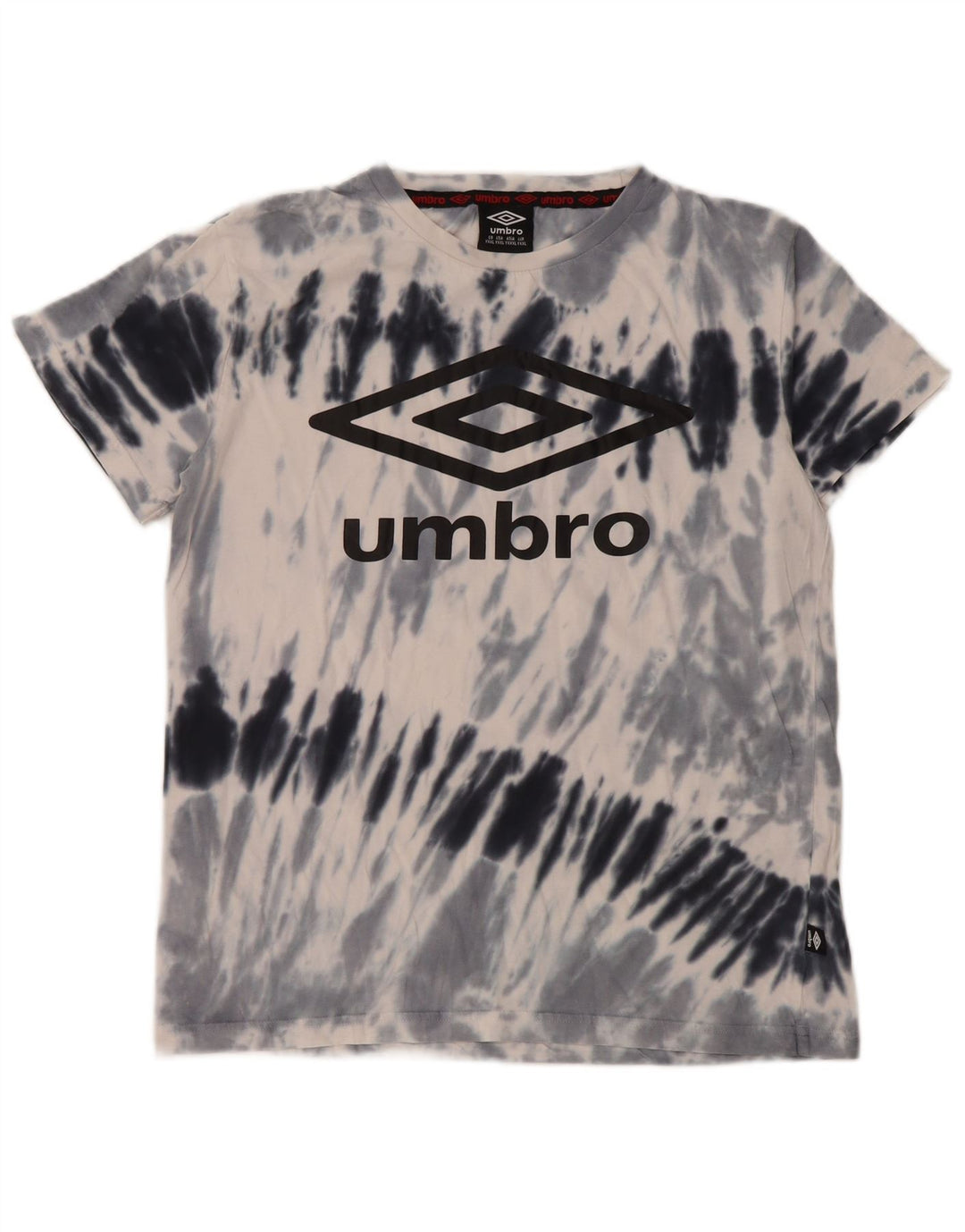 Chłopięcy T-shirt z grafiką UMBRO, 15-16 lat, 2XL, szary, bawełniany Tie Dye
