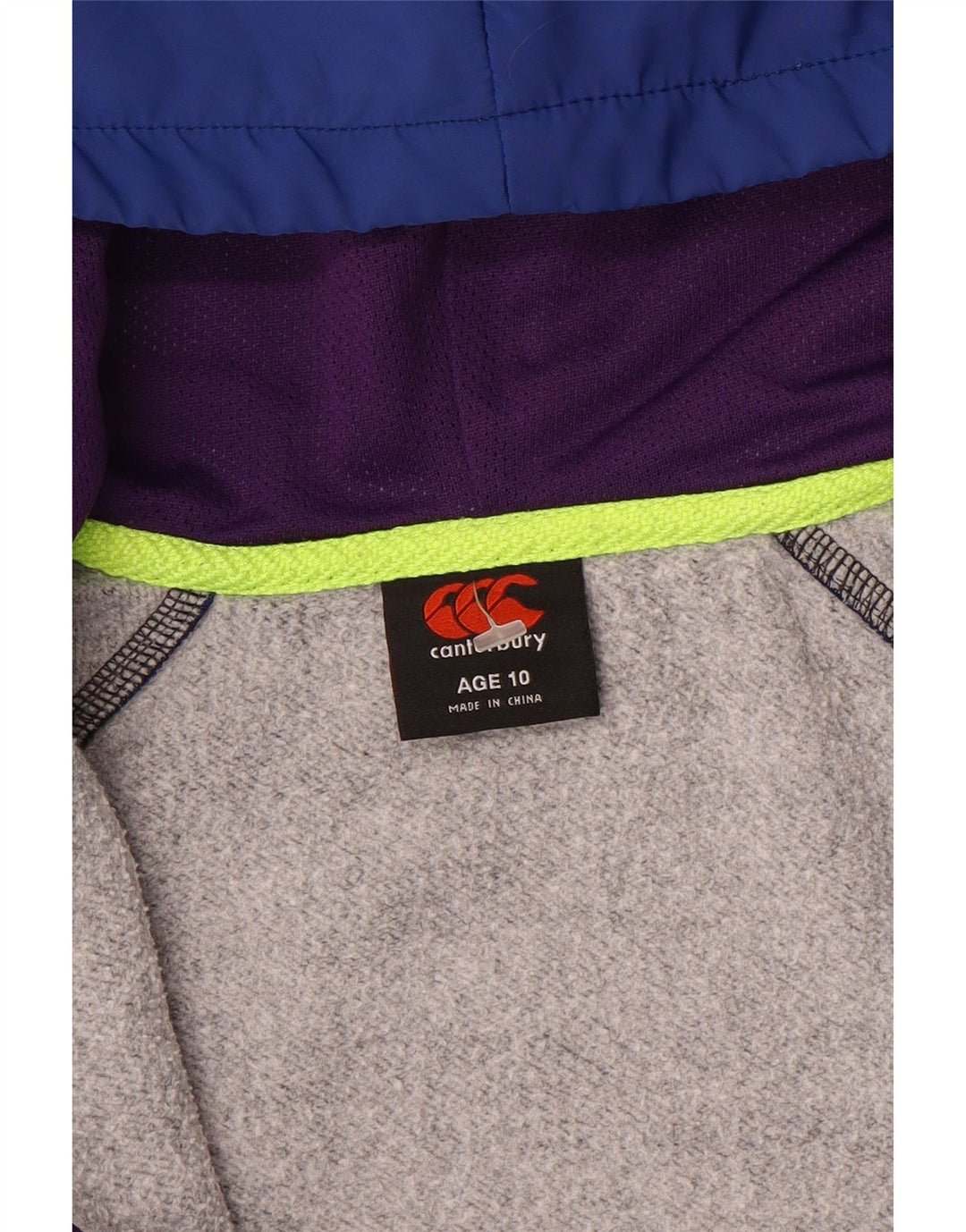 CANTERBURY Chłopięcy sweter z kapturem i zamkiem, 9-10 lat, szary, z blokami kolorów