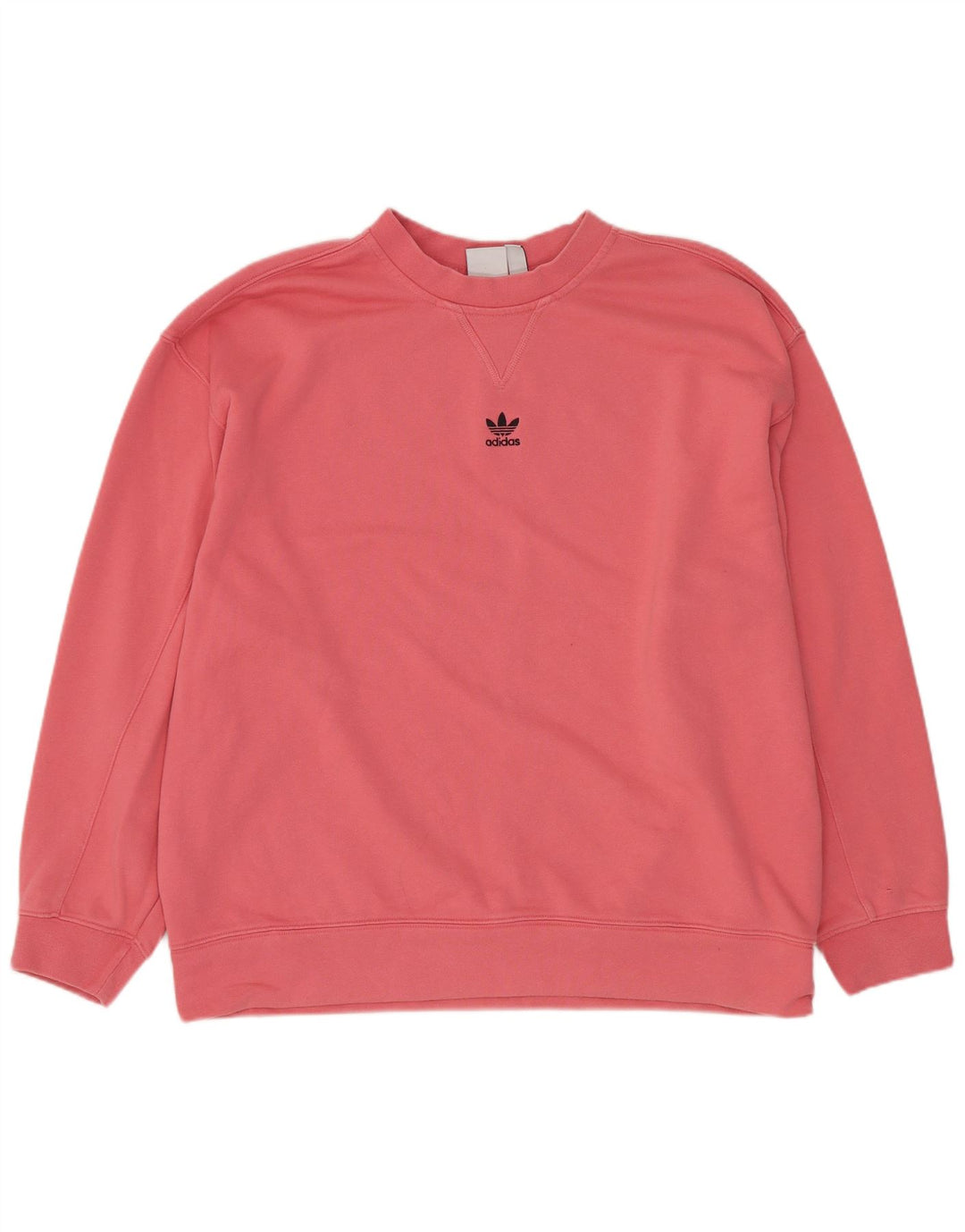Damski sweter oversize ADIDAS UK 10, mały, różowy, bawełniany