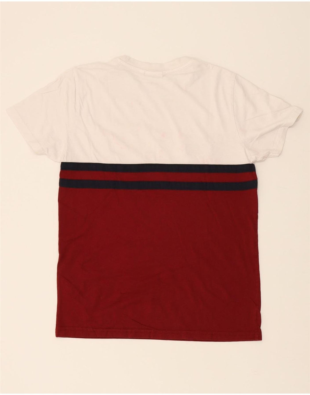 ELLESSE Mens Heritage T-Shirt Top Small White Colourblock Cotton Vintage Ellesse and Second-Hand Ellesse from Messina Hembry 