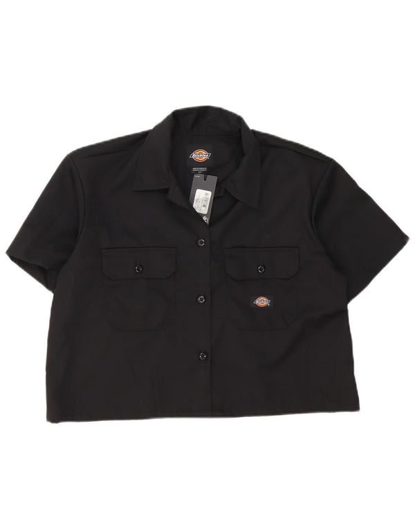 Damska koszula z krótkim rękawem Dickies, oversize, UK 10, mała, czarna, bawełniana
