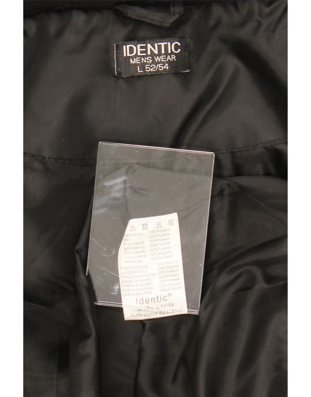 IDENTIC Mens Padded Jacket UK 40 Large Black Polyester Vintage Identic and Second-Hand Identic from Messina Hembry 