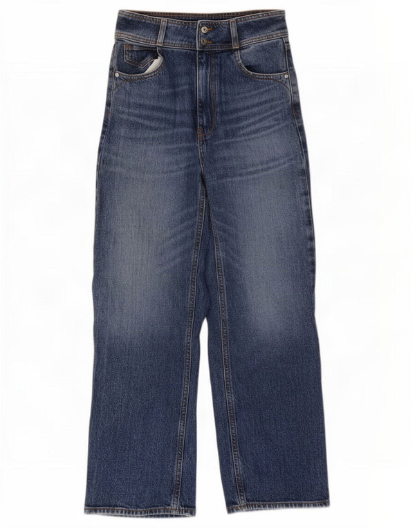 Damskie jeansy z szeroką nogawką Zara EU 36 XS W26 L27 Niebieskie bawełniane