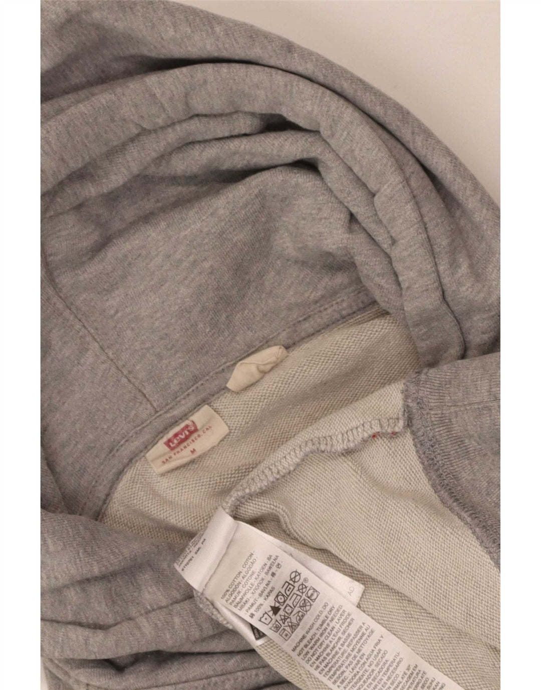 Damski sweter oversize z kapturem Levi's UK 14 Średnioszary, bawełniany w kwiaty