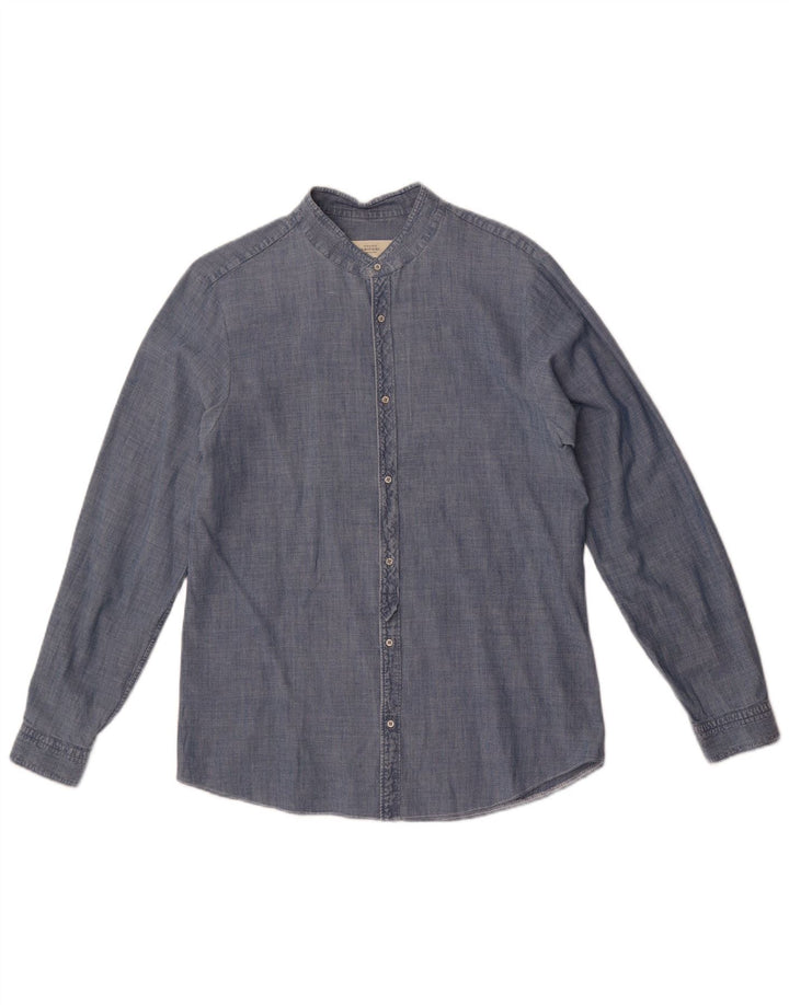 Męska koszula dżinsowa Mauro Grifoni, rozmiar 42 16 1/2, duża niebieska