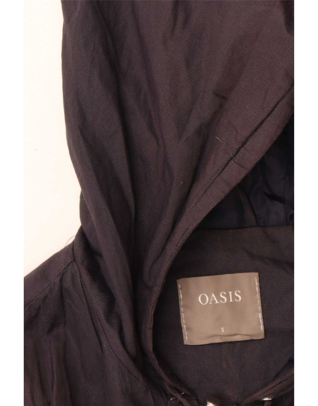 Damska kurtka parka oversize Oasis z kapturem UK 10, mała, granatowa, bawełniana