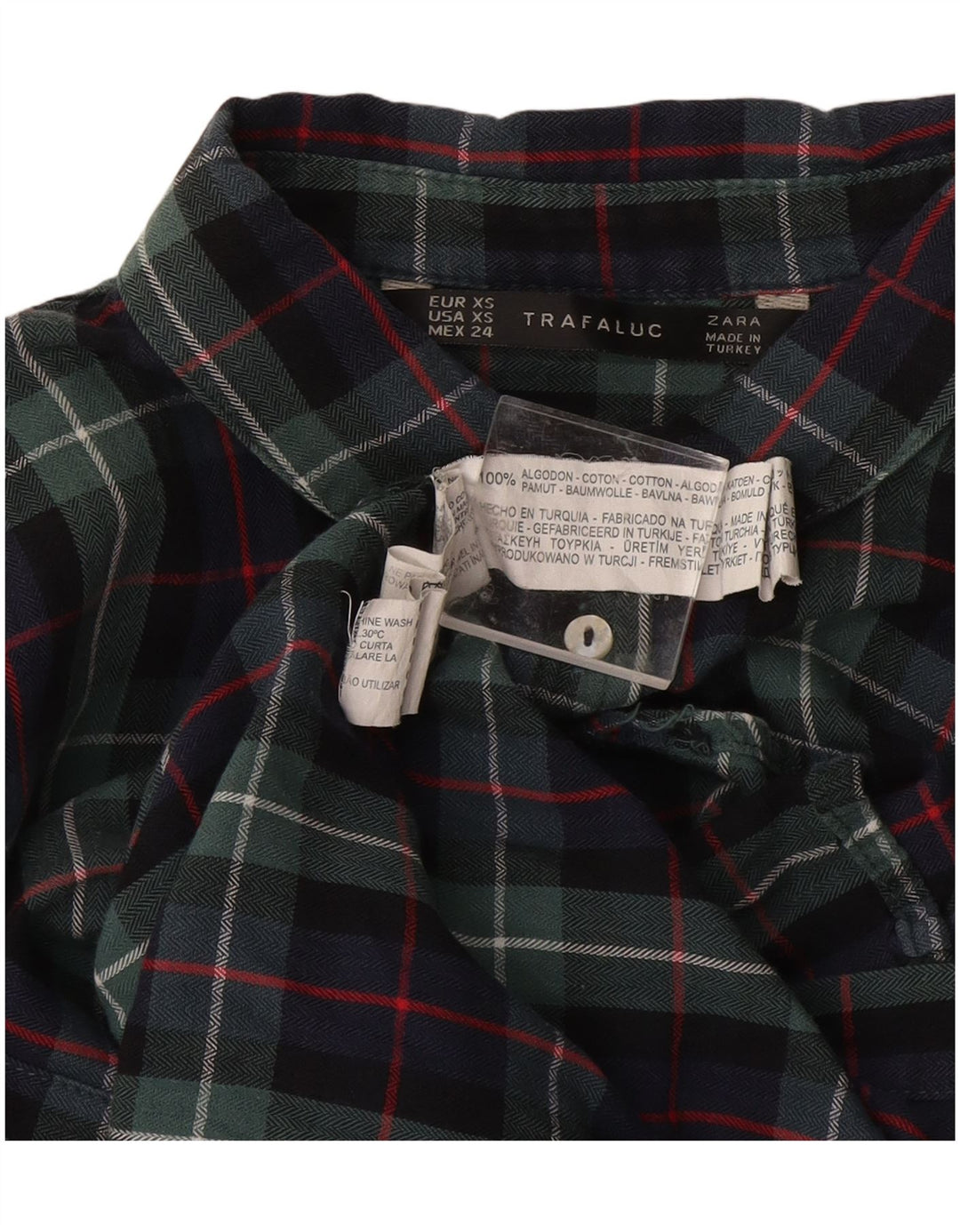 Damska koszula flanelowa oversize Zara UK 6 XS, wielokolorowa bawełniana krata