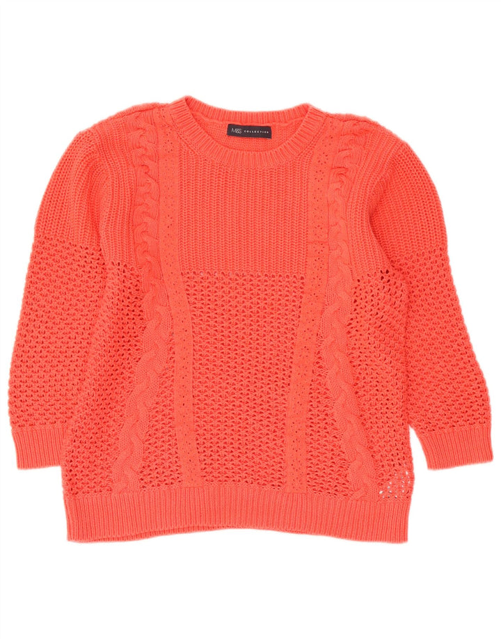 Sweter damski Marks & Spencer z okrągłym dekoltem, UK 12, średni pomarańczowy