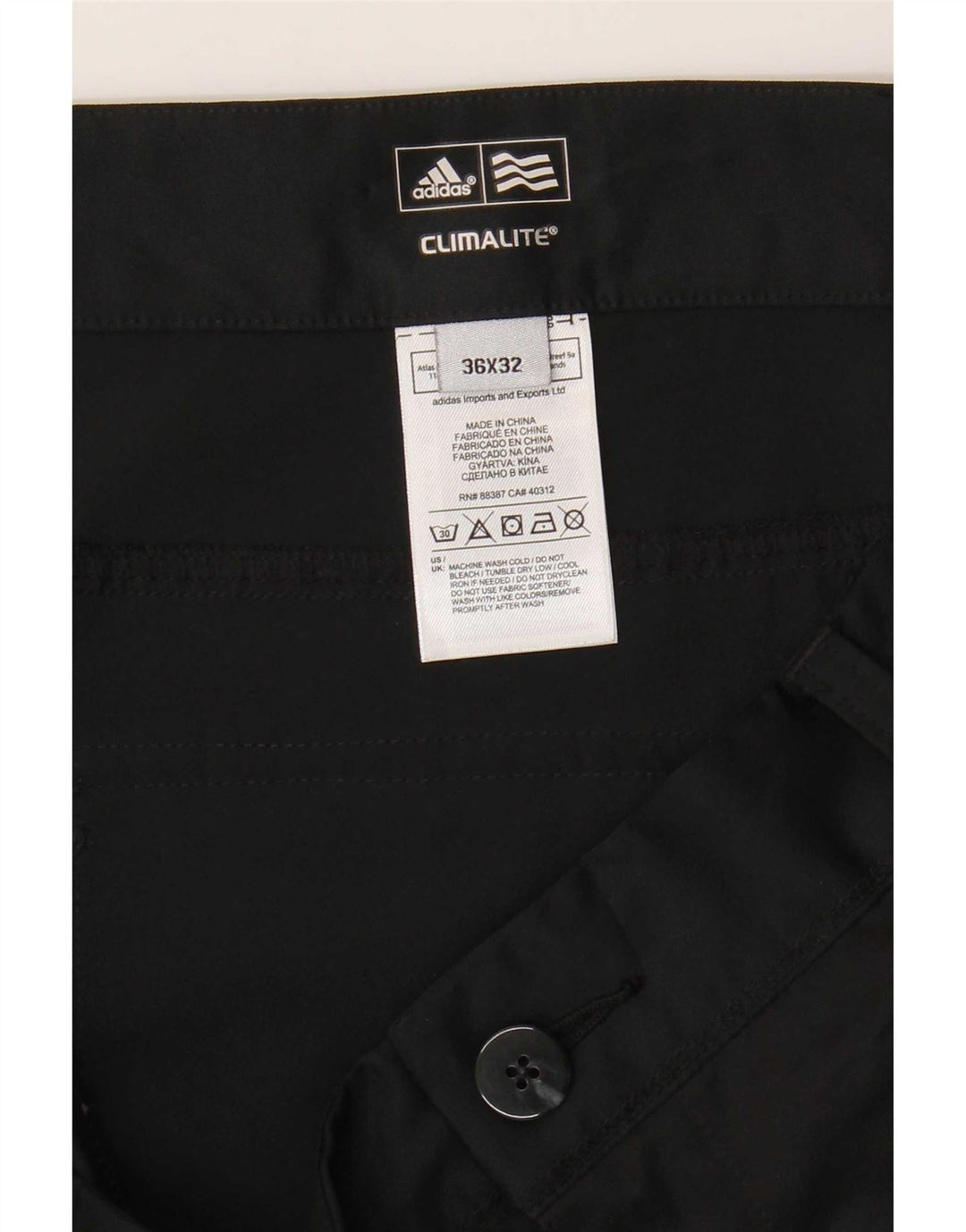 Adidas Męskie Climalite Straight Chino Spodnie W36 L32 Czarny Poliester