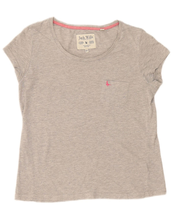 T-shirt damski Jack Wills Top UK 12 Średnioszary, bawełniany nakrapiany