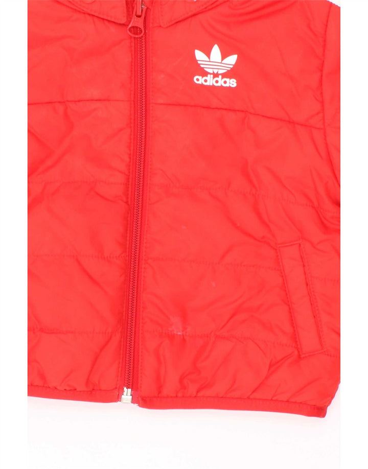 Adidas Baby Boys Wyściełana kurtka z kapturem 3-6 miesięcy Czerwony Poliester