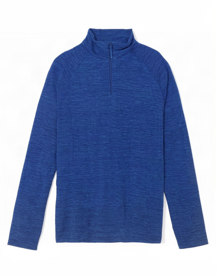 Męski sweter polarowy Mountain Warehouse z zamkiem błyskawicznym, średnioniebieski, nakrapiany