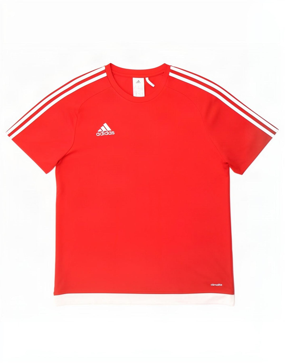 Adidas Męska koszulka Climalite Top, duża, czerwona, poliestrowa koszulka z blokami kolorów