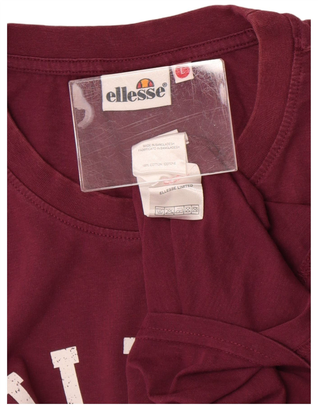 Męski T-shirt z grafiką Ellesse, duży, bordowy, bawełniany