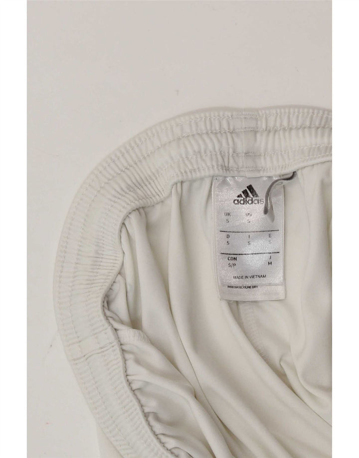 Męskie spodenki sportowe Adidas Climalite, małe, białe, poliestrowe