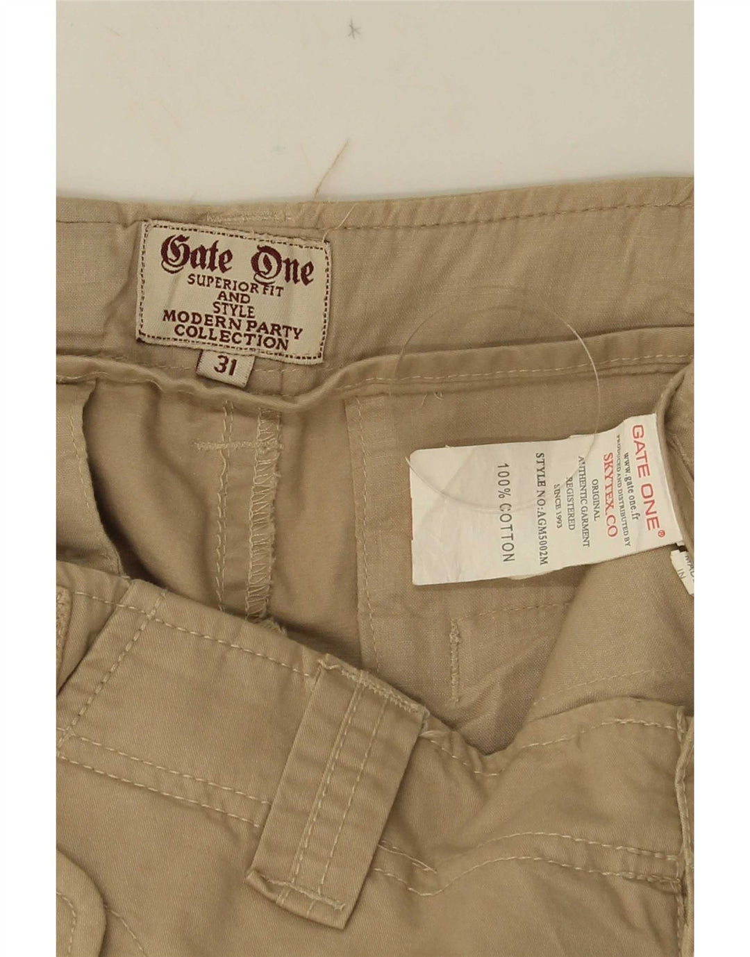 Męskie spodenki cargo w stylu vintage W31 Średni beż, bawełna