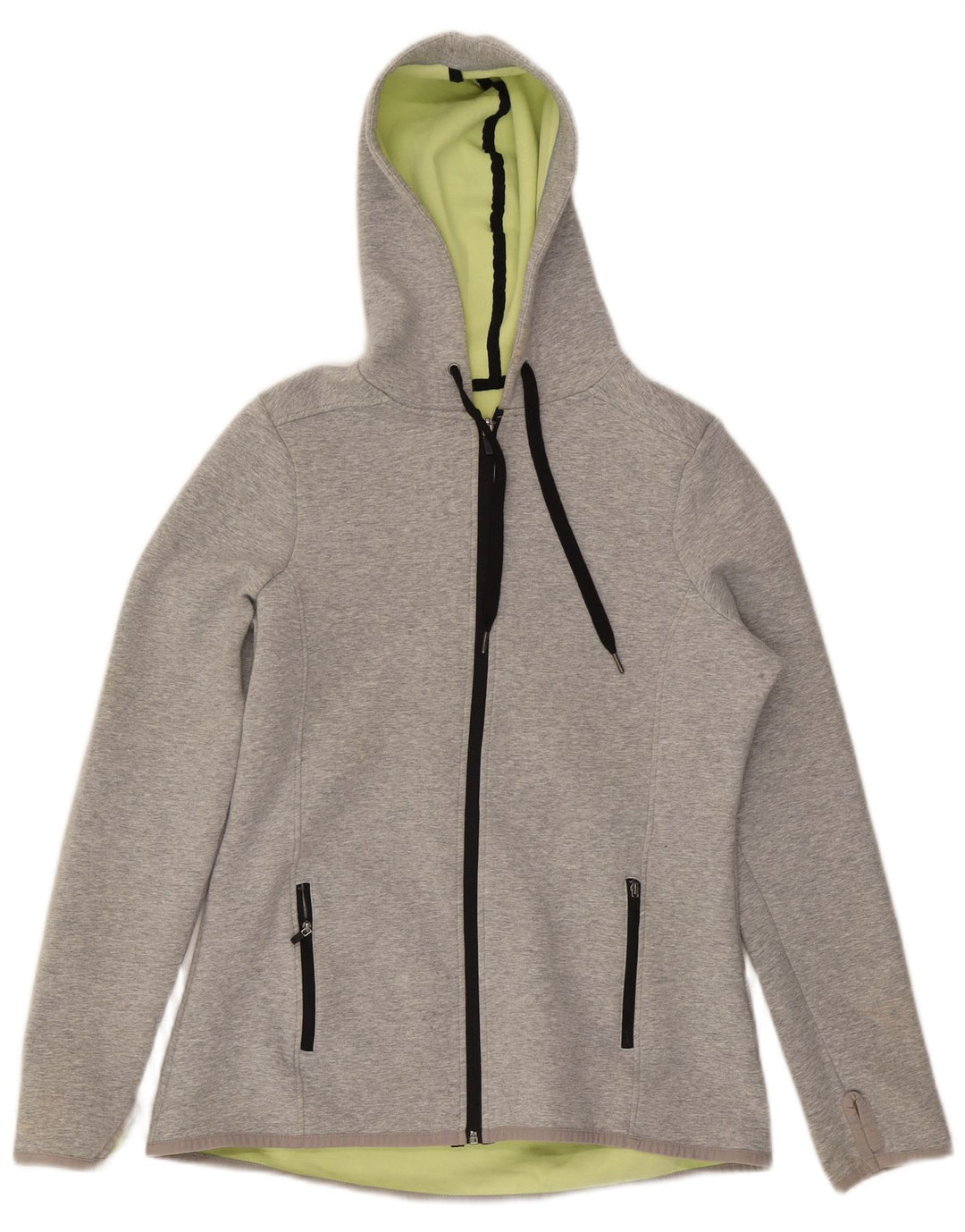 Marks & Spencer Damski sweter z kapturem i zamkiem, UK 12, średnioszary, bawełniany