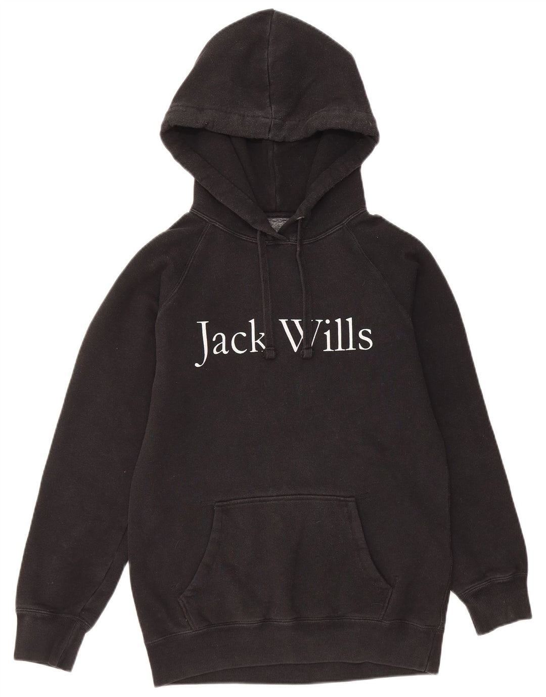 JACK WILLS Damski sweter oversize z kapturem i grafiką UK 6 XS, czarny, bawełniany
