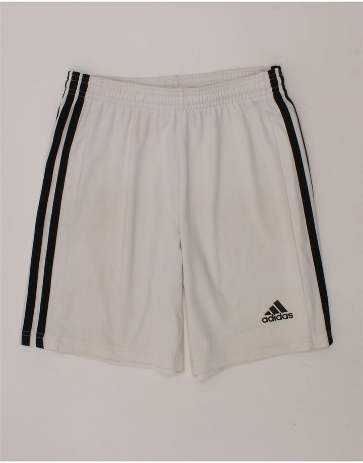 ADIDAS Boys Aeroready Sport Shorts 11-12 Years White Polyester Vintage Adidas and Second-Hand Adidas from Messina Hembry 
