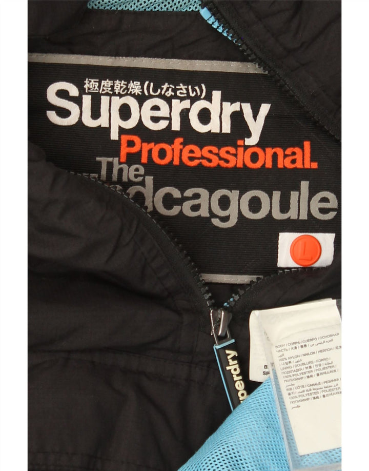 SUPERDRY Damska kurtka Anorak z kapturem The Windcagoule UK 16, duża czarna