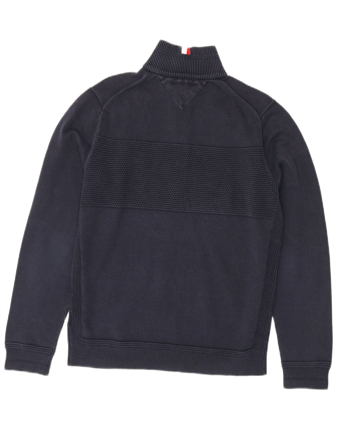 Męski sweter zapinany na zamek Tommy Hilfiger, średni granatowy, bawełniany