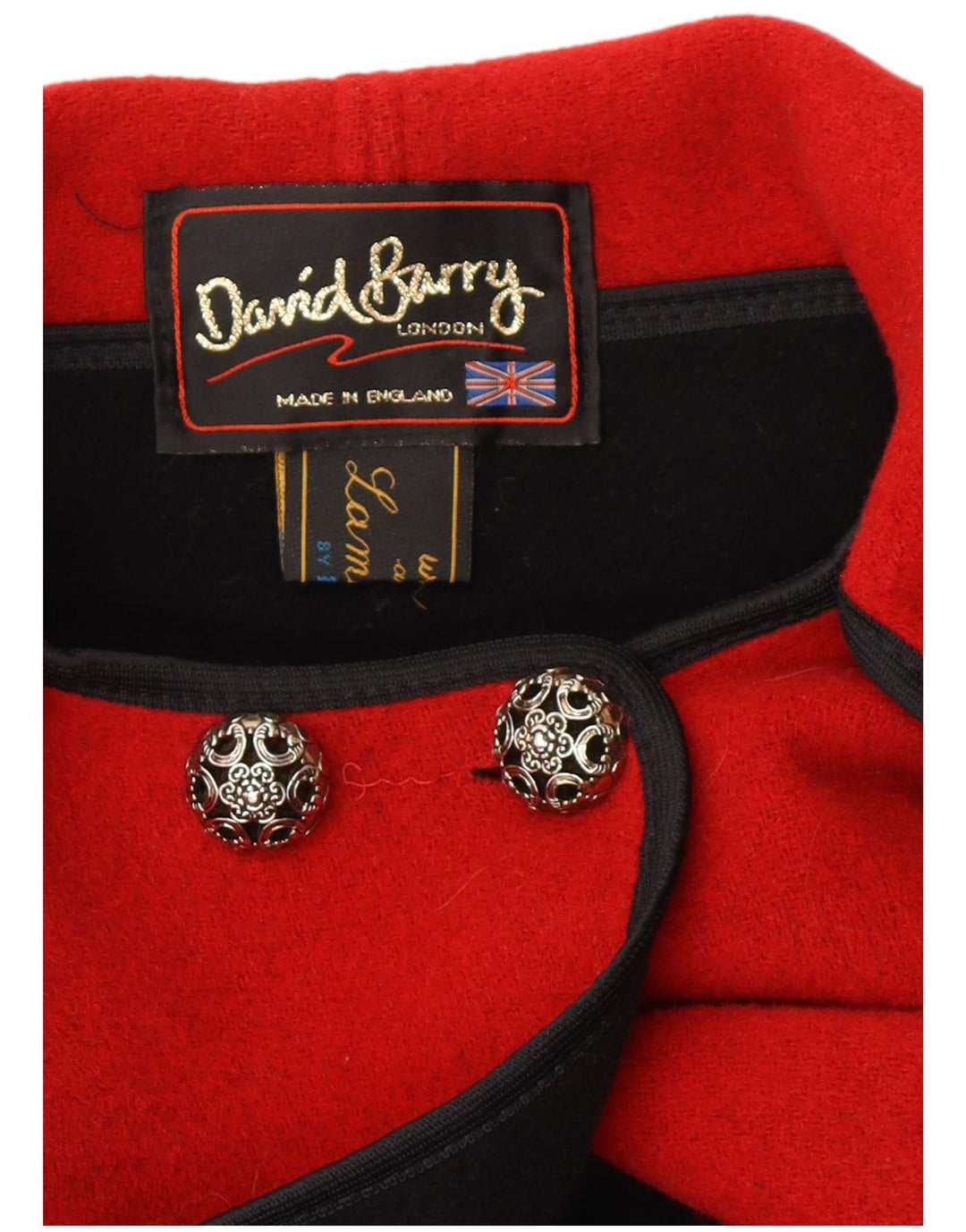 DAVID BARRY Damski płaszcz pelerynowy w jednym rozmiarze, czerwona wełna